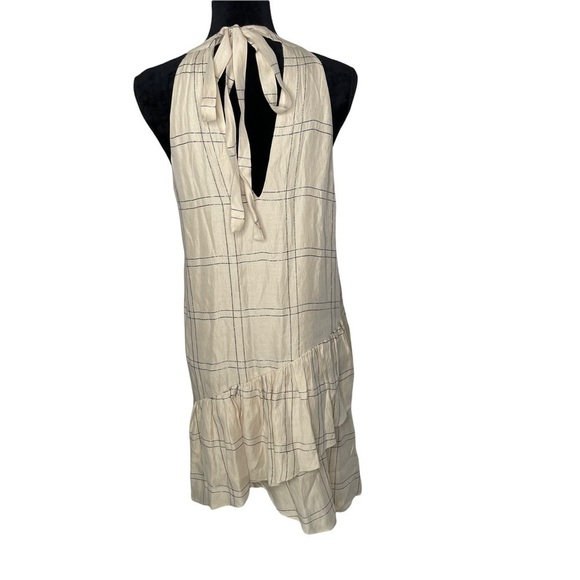 Revolve Parker Sienna Dress Cream Metallic Ruffle Hem Size XS - Picture 8 of 11